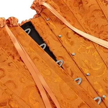 Frawirshau Gold Renaissance Corset Top for Women