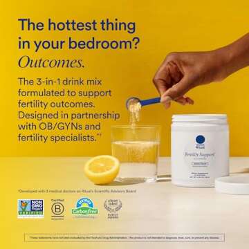 Ritual Fertility Support Supplement 3-in-1 Drink-Mix Formulated to Support Conception Outcomes with ...