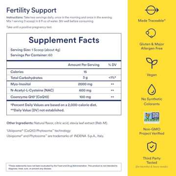 Ritual Fertility Support Supplement 3-in-1 Drink-Mix Formulated to Support Conception Outcomes with Clinically-Studied Ingredients (CoQ10, NAC, Myo-Inositol) and Designed with an OB/GYN. 60 Servings.*