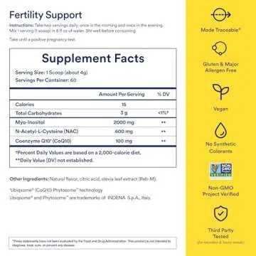 Ritual Fertility Support Supplement 3-in-1 Drink-Mix Formulated to Support Conception Outcomes with Clinically-Studied Ingredients (CoQ10, NAC, Myo-Inositol) and Designed with an OB/GYN. 60 Servings.*