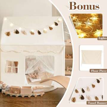Kids Tent with Lights and Fringe | Stylish Playhouse for All