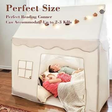 Kids Tent with Lights and Fringe | Stylish Playhouse for All