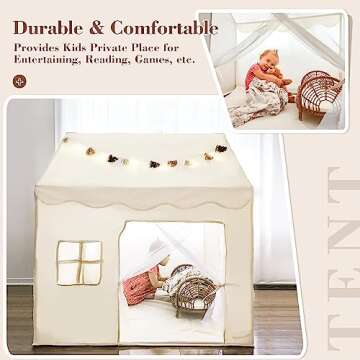 Kids Tent with Lights and Fringe | Stylish Playhouse for All