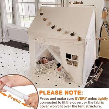 Kids Tent with Lights and Fringe | Stylish Playhouse for All