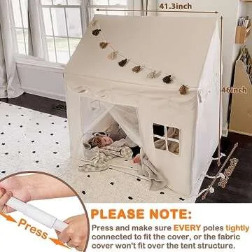 Kids Tent with Lights and Fringe | Stylish Playhouse for All