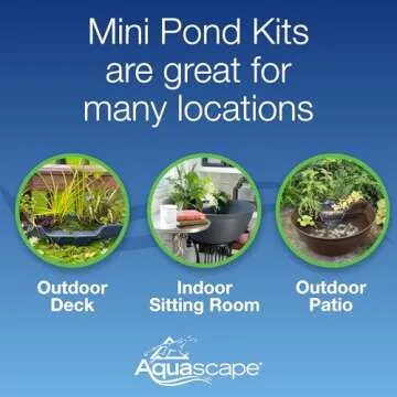 Aquascape 78325 AquaGarden Pond and Waterfall Kit Container Water Garden, Measures 23. 5-inch in Diameter and 9 7/8-inch Tall, Brown
