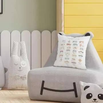 FLDAS Classroom Pillow Covers 18x18, Classroom Pillows for Kids Reading Corner, Toddler Boys Kids Room Nursery Decor, Transportation Alphabet Kids Pillows Decorative Throw Pillows Cover