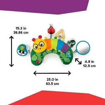 Baby Einstein Cal-a-Pillow Tummy Time Pillow, Multisensory Activity Toys, Sitting Up Play, Cal the Caterpillar, Ages 0+ Months