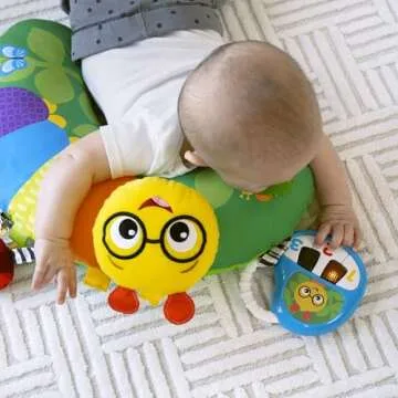 Baby Einstein Cal-a-Pillow Tummy Time Pillow, Multisensory Activity Toys, Sitting Up Play, Cal the Caterpillar, Ages 0+ Months