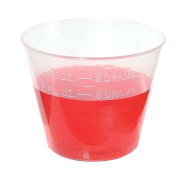 Ezy Dose Kids Medicine Cups for Liquid, Graduated Dispenser for Baby and Toddler, Easy Dosage Measurements, Reusable, 1 Oz Capacity, 10 Count, Made in the USA, BPA Free
