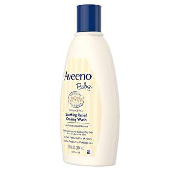Aveeno Baby Soothing Hydration Creamy Body Wash with Natural Oatmeal, Baby Bath Wash for Dry & Sensitive Skin, Hypoallergenic, Fragrance-, Paraben- & Tear-Free Formula, 12 fl. oz (Pack of 2)