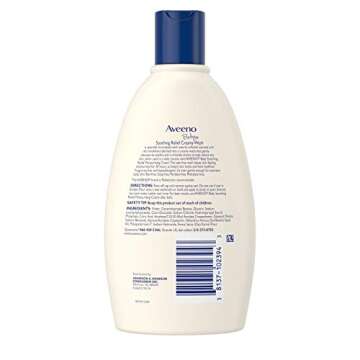 Aveeno Baby Soothing Hydration Creamy Body Wash with Natural Oatmeal, Baby Bath Wash for Dry & Sensitive Skin, Hypoallergenic, Fragrance-, Paraben- & Tear-Free Formula, 12 fl. oz (Pack of 2)