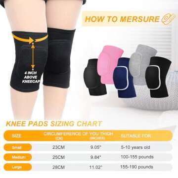 YICYC Volleyball Knee Pads for Dancers, Soft Breathable Knee Pads for Men Women Kids Knees Protectiv...