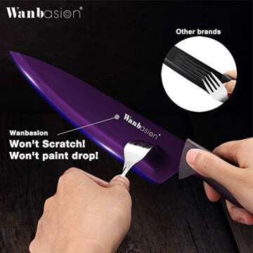 Wanbasion Purple Professional Kitchen Knife Chef Set - Stylish and Durable