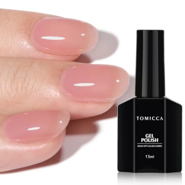 TOMICCA Jelly Pink Gel Nail Polish, Peach Pink Gel Polish, Light Nude Pink Nail Polish Quick Dry, UV...