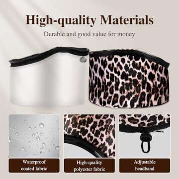 Heat Cap Leopard Thermal Steam Cap for Deep Conditioning Care