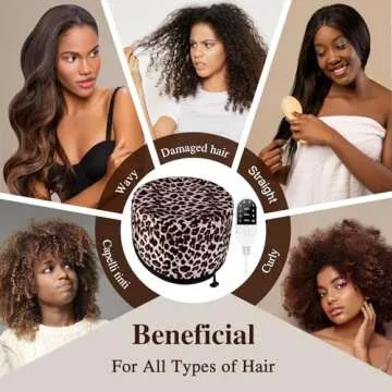 Heat Cap Leopard Thermal Steam Cap for Deep Conditioning Care