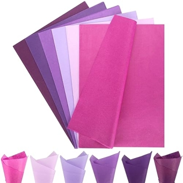 Koogel 330 Sheets Purple Tissue Paper, Halloween Tissue Paper for Gift Bags 14 x 10 Inch Gift Wrappi...