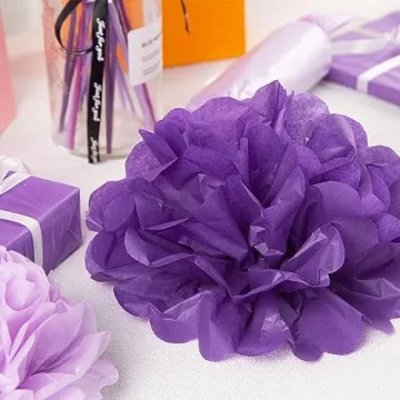 Koogel 330 Sheets Purple Tissue Paper, Halloween Tissue Paper for Gift Bags 14 x 10 Inch Gift Wrapping Paper for DIY Crafts Halloween