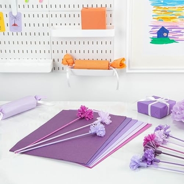 Koogel 330 Sheets Purple Tissue Paper, Halloween Tissue Paper for Gift Bags 14 x 10 Inch Gift Wrapping Paper for DIY Crafts Halloween