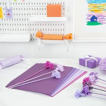 Koogel 330 Sheets Purple Tissue Paper, Halloween Tissue Paper for Gift Bags 14 x 10 Inch Gift Wrapping Paper for DIY Crafts Halloween