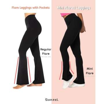 Sunzel High Waist Mini Flared Leggings – Tummy Control Casual Yoga Pants for Women