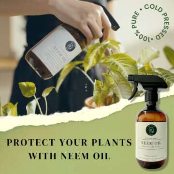 Neem Oil Spray Kit for Plants, Makes Five 16 fl oz - 100% Pure Cold Pressed Neem Spray for Indoor and Outdoor Garden Plants | The Green Alcove
