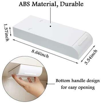 4 Pieces Drawer Pencil Tray Desk Organizer Self-Adhesive Pop-Up Latent Drawer Organizer, Expandable Drawer Storing Tray, Hiding Under The Table Desktop Organizer Set for Office and Desk