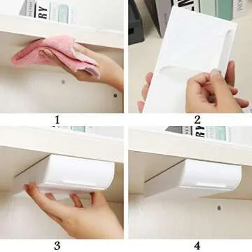 4 Pieces Drawer Pencil Tray Desk Organizer Self-Adhesive Pop-Up Latent Drawer Organizer, Expandable Drawer Storing Tray, Hiding Under The Table Desktop Organizer Set for Office and Desk