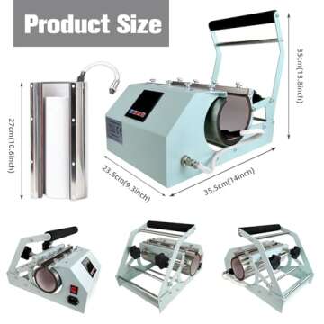 BetterSub Tumbler Mug Heat Press Machine 30 OZ 20 OZ 16 OZ Sublimation Straight Skinny Tumbler Mug Sublimation Print 11 OZ 15 OZ Sublimation Mug Heat Transfer Teal
