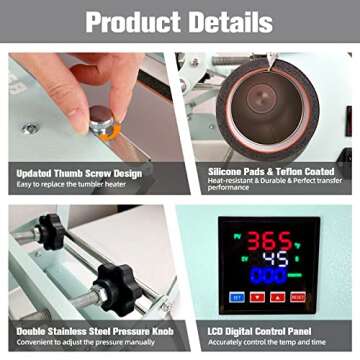 BetterSub Tumbler Mug Heat Press Machine 30 OZ 20 OZ 16 OZ Sublimation Straight Skinny Tumbler Mug Sublimation Print 11 OZ 15 OZ Sublimation Mug Heat Transfer Teal