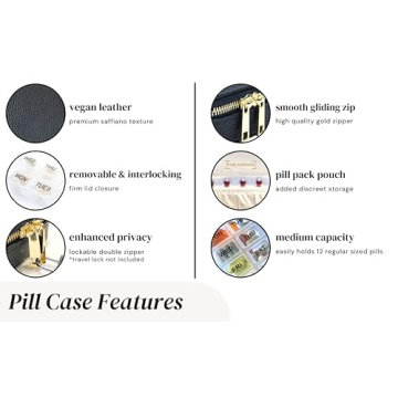 Vegan Leather Pill Organizer – Travel-friendly 7-Day Case