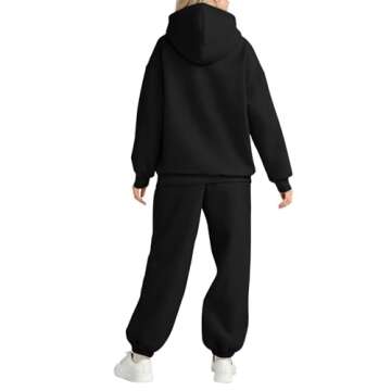 Sweatsuits Women 2 Piece Outfit Jogger Sets Fleece Oversized Hoodie Sweatshirt High Waisted Joggers Sweatpants Y2k Track Suits Comfy Matching Athleisure Lounge Pants Sets Two Piece Casual Fall Outfits