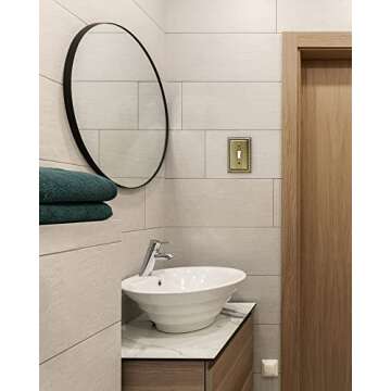 DEWENWILS 4 Pack Metal Outlet Covers, Single Toggle Wall Plate Cover, Antique Brass Light Switch Cover Plates, 4.92"×3.14" Sunken Pearls Decorative Wall Plates Electrical Outlets