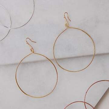 Stylish 18K Gold Dangle Hoop Earrings for Women