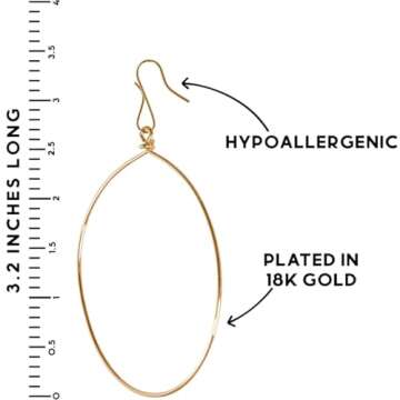 Stylish 18K Gold Dangle Hoop Earrings for Women