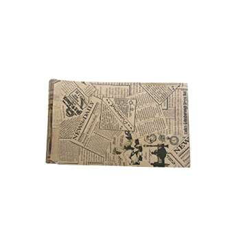 N'icePackaging 100 Qty 4" x 6" Decorative Flat Paper Gift Bags - Newsprint Pattern on Brown Kraft Bags - For Sales/Treats/Parties Cookies/Gifts