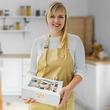 300 Handmade with Love Stickers in Sheets | 1.75" x 2.75" Special Cut Size | Typical Shape Design with Gold Foil and Light Peach Background | Highly Recommended for Small Business Owners (1 Pack)