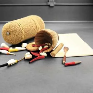 Wooden Mortar and Pestle Set with Lid and Spoon