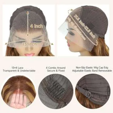 26 Inch Ombre Lace Front Wig Human Hair - Perfectly Styled Women's Wig