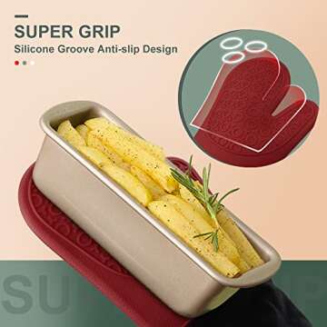 Sungwoo Silicone Oven Mitts for Safe Cooking & Grilling