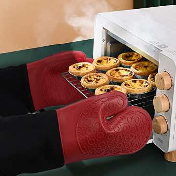 Sungwoo Silicone Oven Mitts for Safe Cooking & Grilling