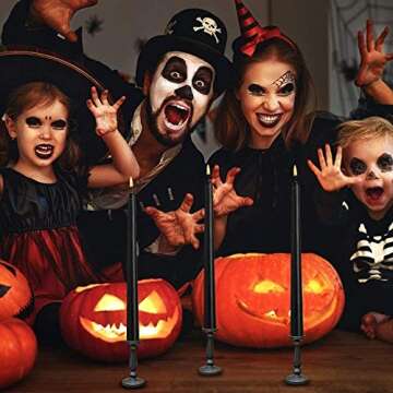 YIHANG Black Taper Candles - Set of 14 Dripless Candles - 10 inch Tall, 3/4 inch Thick - 7.5 Hour Cl...