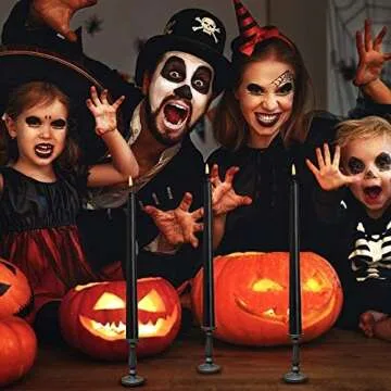 YIHANG Black Taper Candles - Set of 14 Dripless Candles - 10 inch Tall, 3/4 inch Thick - 7.5 Hour Cl...