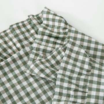 Silnuo Green/White Plaid Ruffled Body Pillow Sham Washed Cotton Shabby Checkered Gingham Pillow Cover 20"x54"