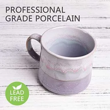 Bosmarlin Large Ceramic Coffee Mug, Big Tea Cup, 7 Colors to Choose, 21 Oz, Dishwasher and Microwave Safe, 1 PCS (Purple)