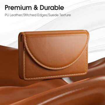 MaxGear Business Card Holder, PU Leather Business Card Case Pocket for Men or Women, Professional Sl...