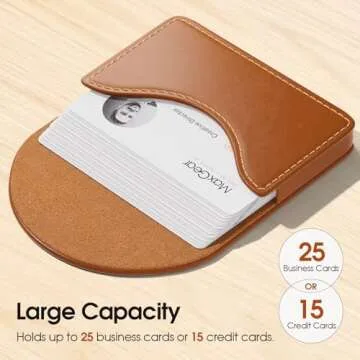 MaxGear Business Card Holder - Stylish Slim PU Leather Case