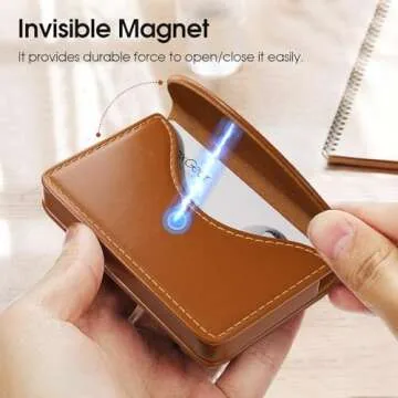 MaxGear Business Card Holder - Stylish Slim PU Leather Case