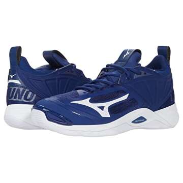Mizuno Women's Wave Momentum 2 Indoor Volleyball Shoe | Navy/White | US Women's 10.5